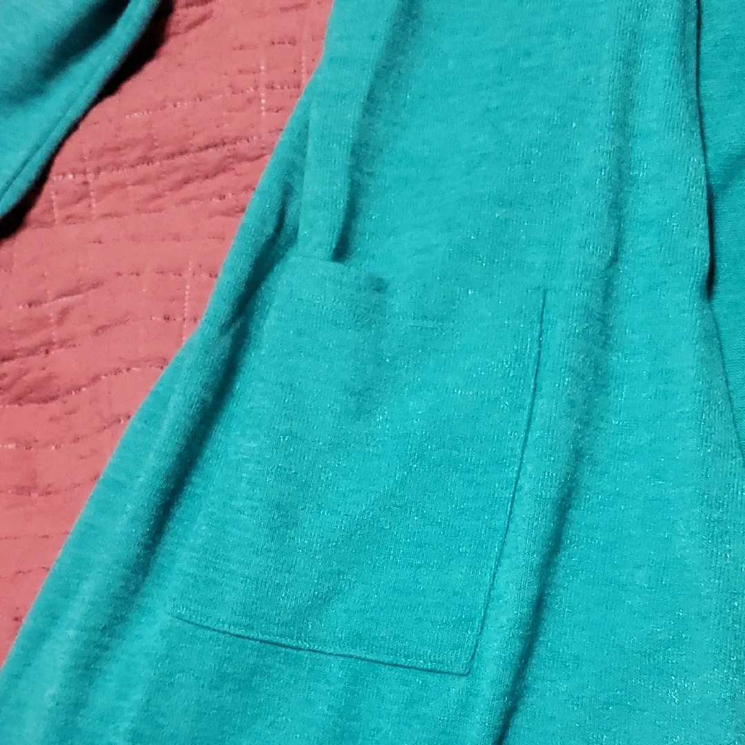 LuLaRoe Green Cardigan Sweater Soft Relaxed Fit - Image 3