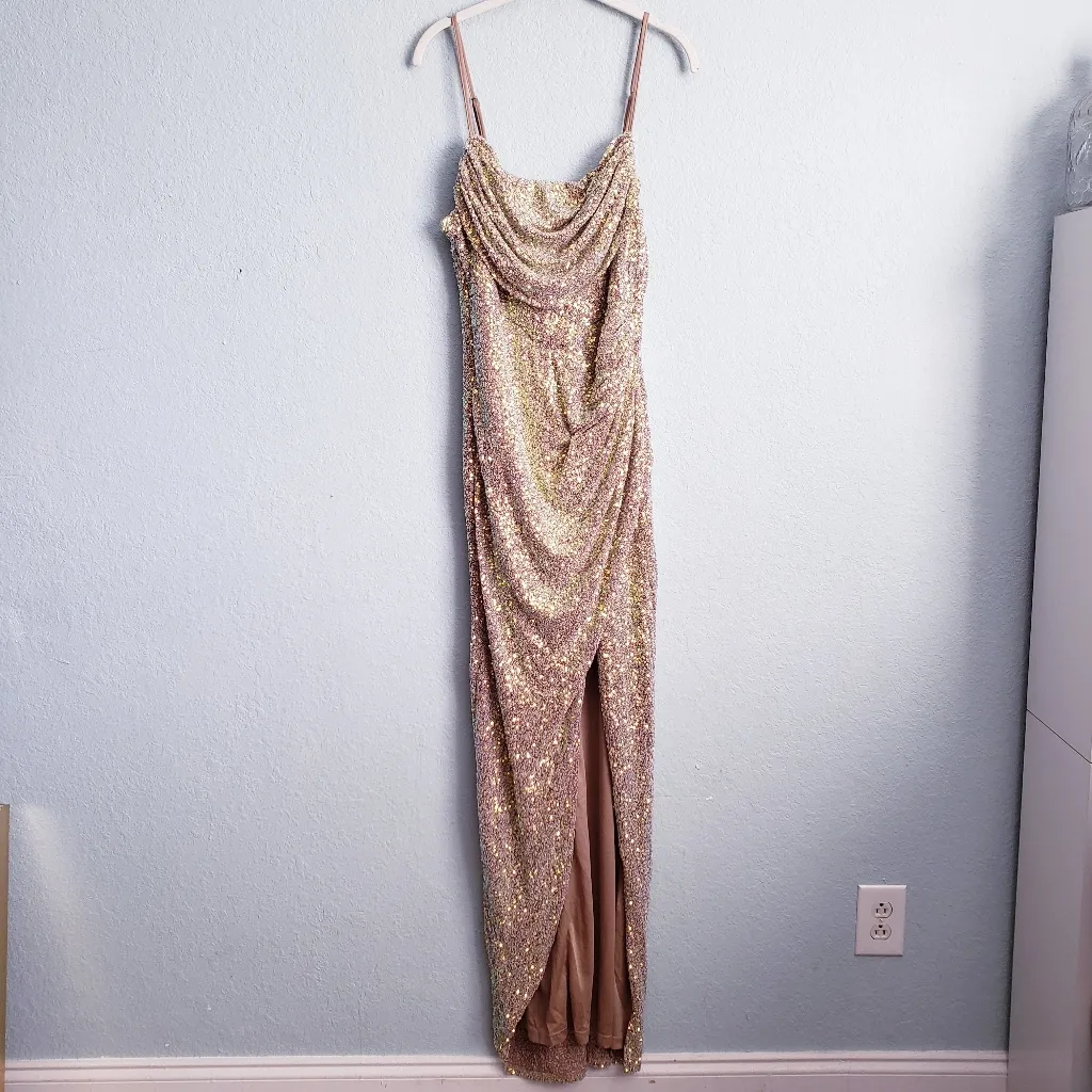 Baltic Born Melania Sequin High Slit Gown - Image 3