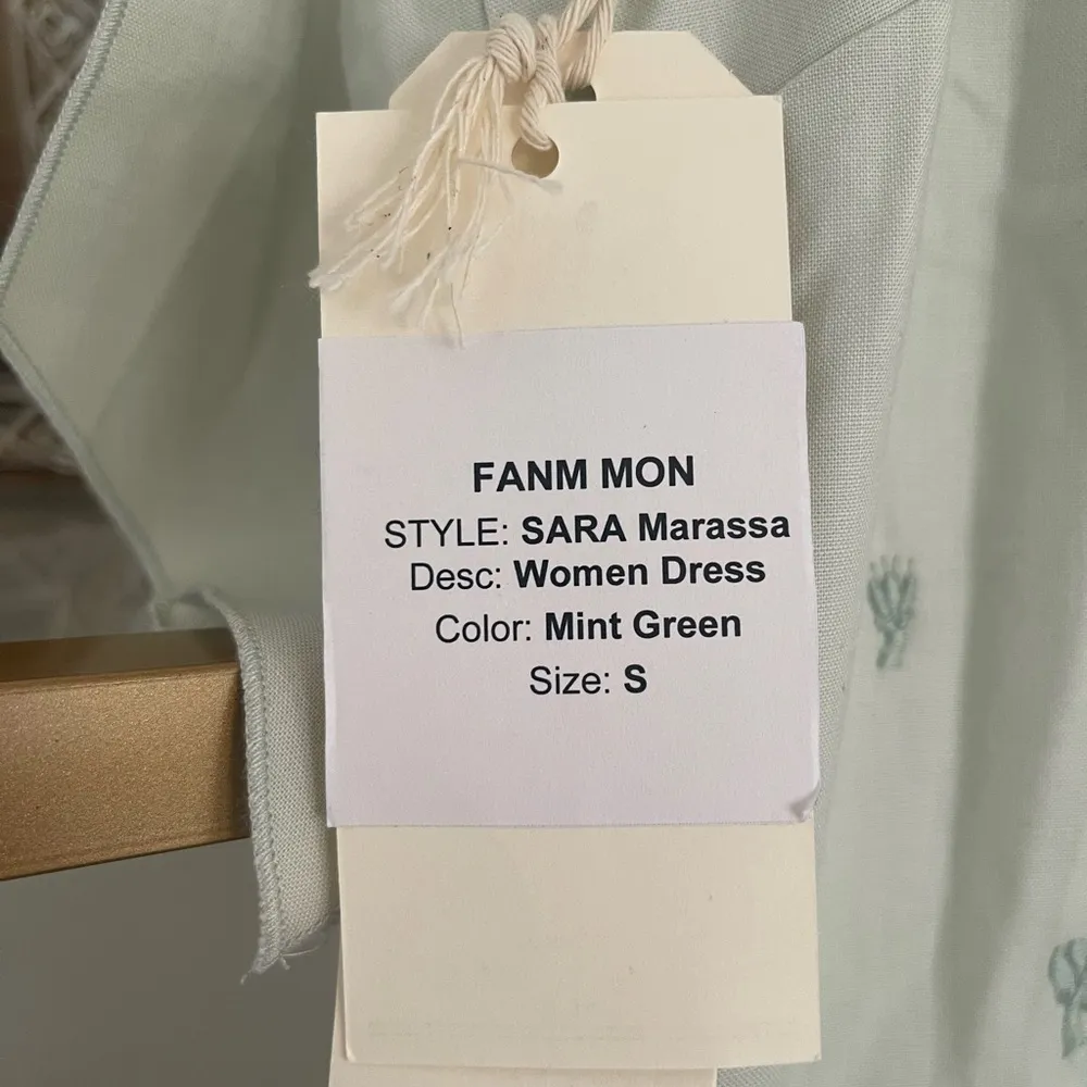 NWT Fanm Mon Sara Dress Size Small S Marassa Midi Dress Green - Image 8