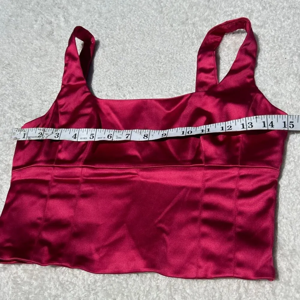 Wilfred Beautiful Satin " Red Wine " Silk Top Size Small - Image 3