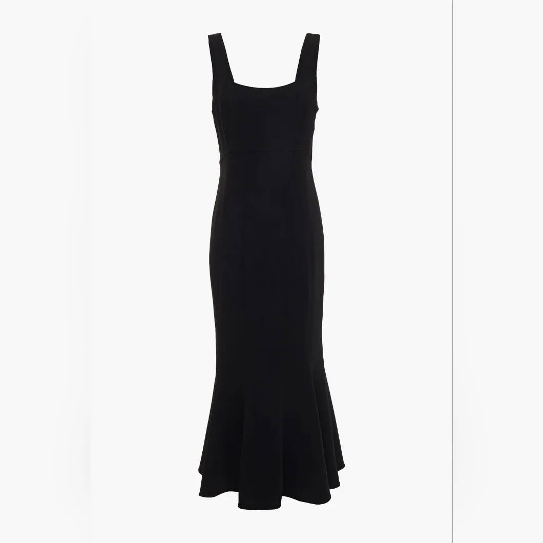 Veronica Beard Gloria Fluted Stretch-crepe Midi Black Dress - Image 10