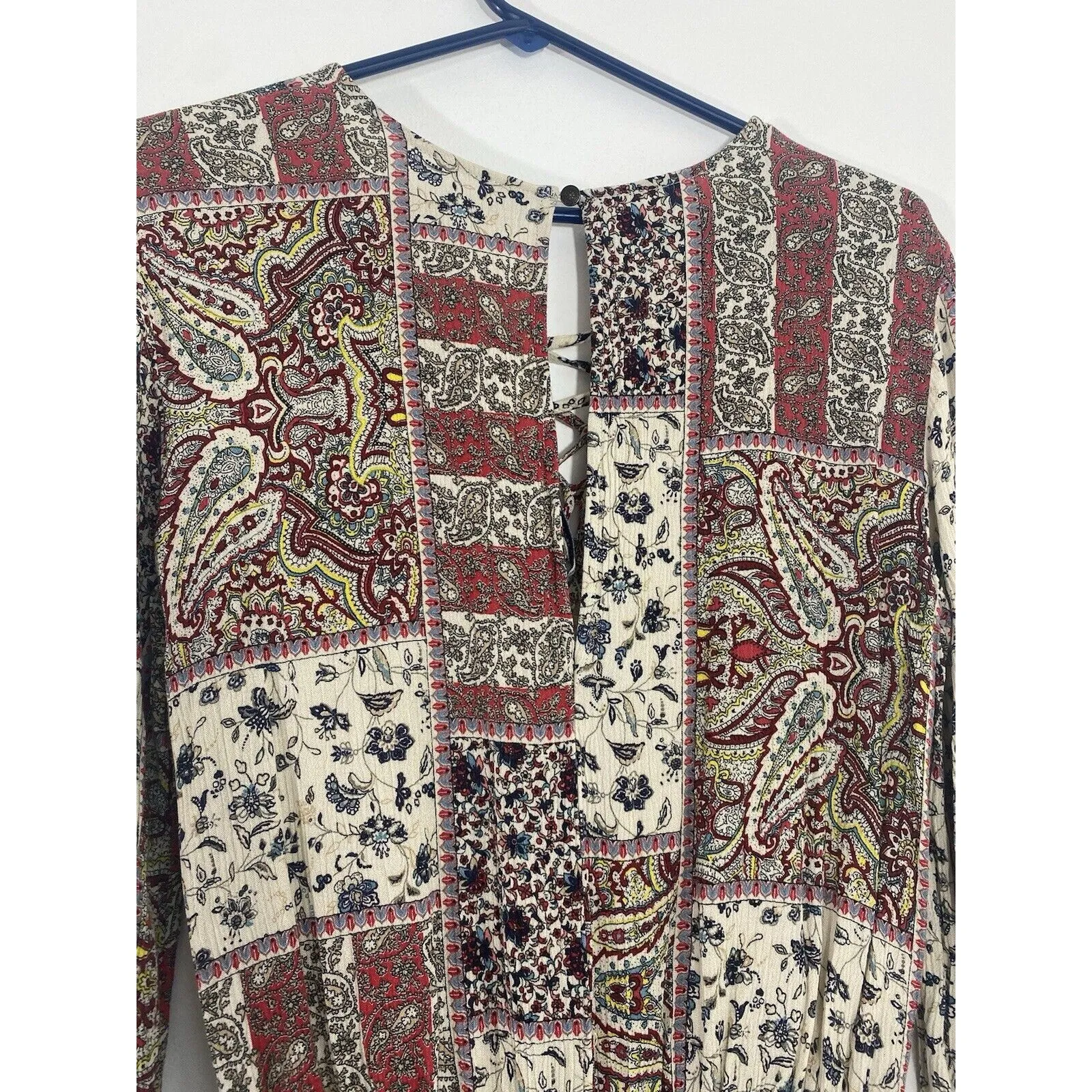 American Eagle Outfitters Romper Small Paisley‎ Boho  Long Sleeve - Image 7