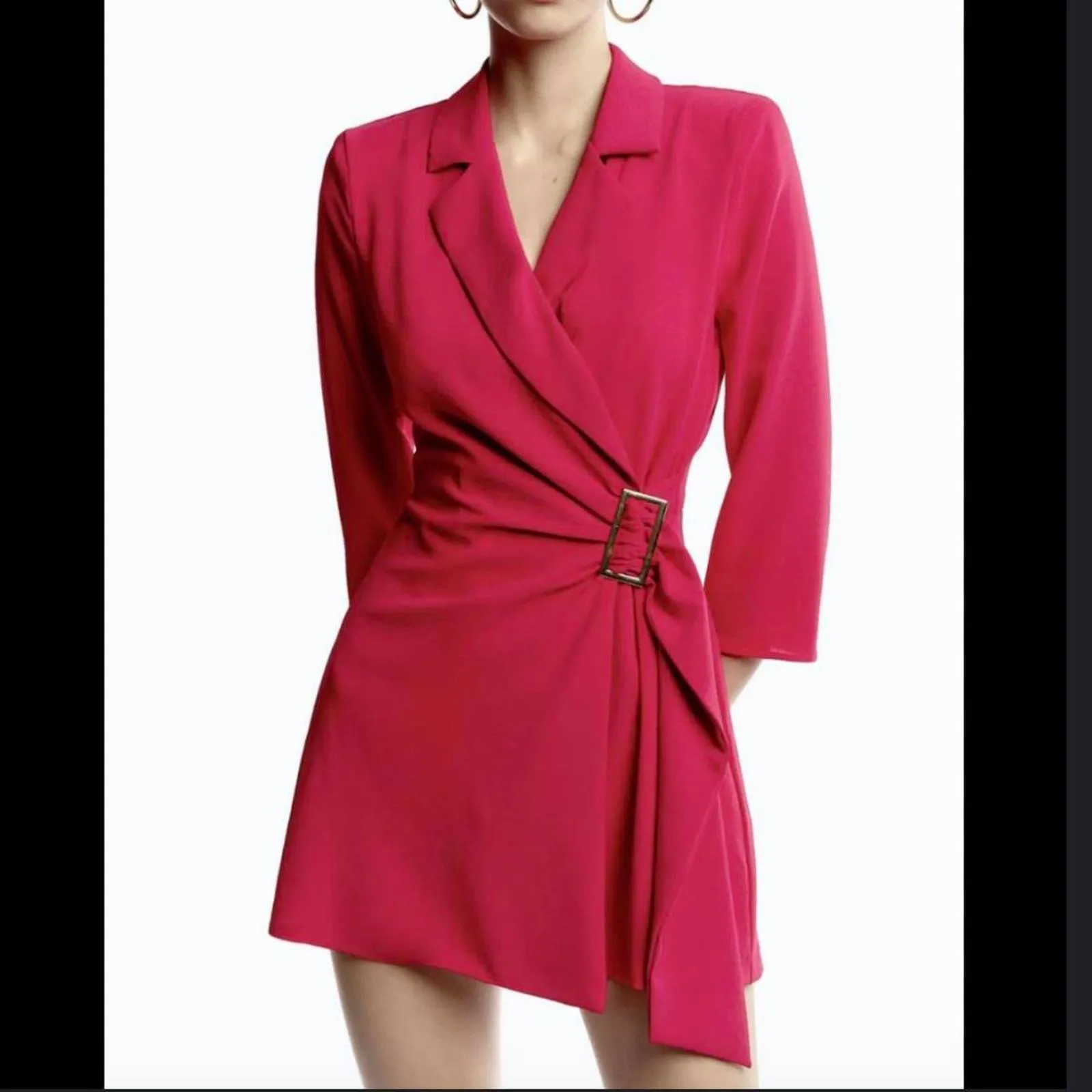 NWT Zara Pink Wrap Blazer Belted Romper. size medium - Image 3