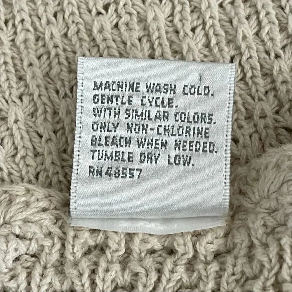 Partners Mervins Ivory Knitted Drop Shoulder Buttons Front Shoulder Pads Y2K S Tan - Image 11