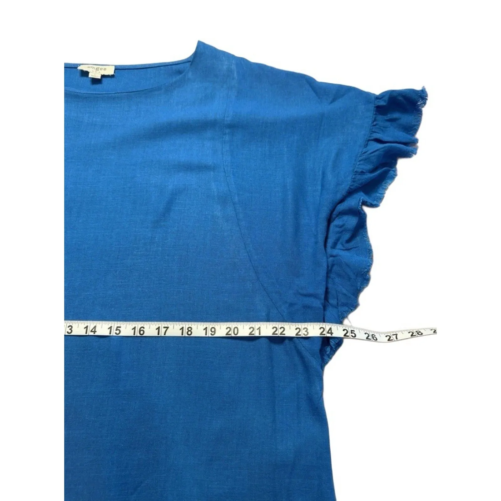 UMGEE LINEN TOPS BUNDLE Ruffle Cap Sleeve Raw Hem Boho Boxy Vacation Resort Lg‎ - Image 6