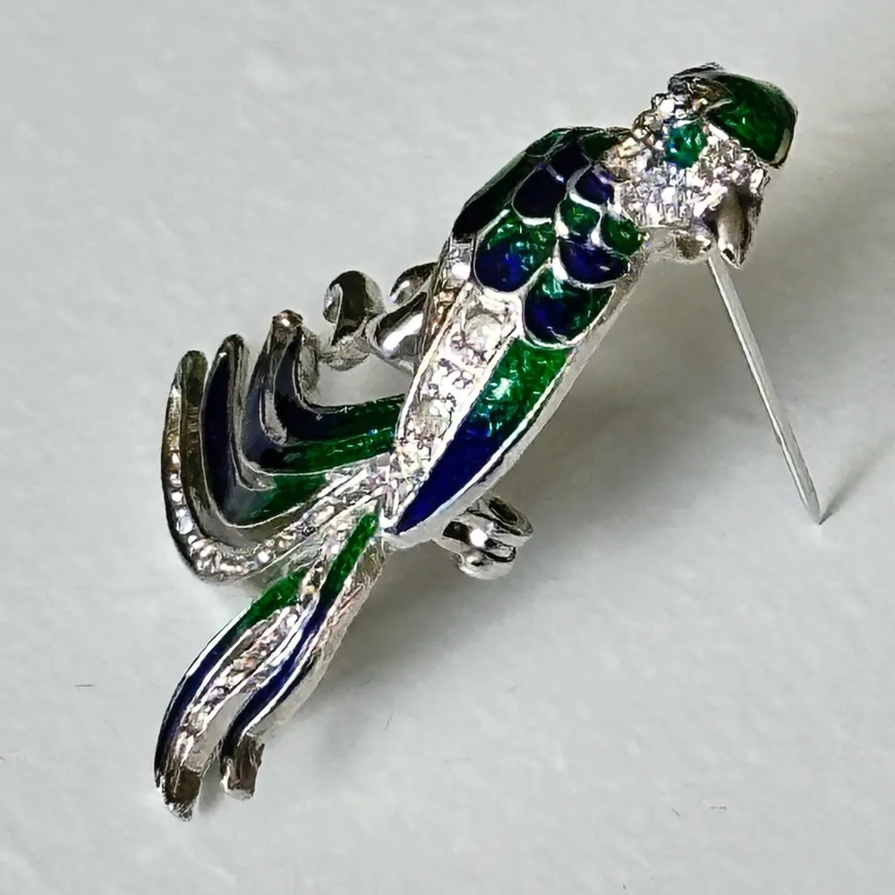 Parrot Brooch 2” Silver - Image 3