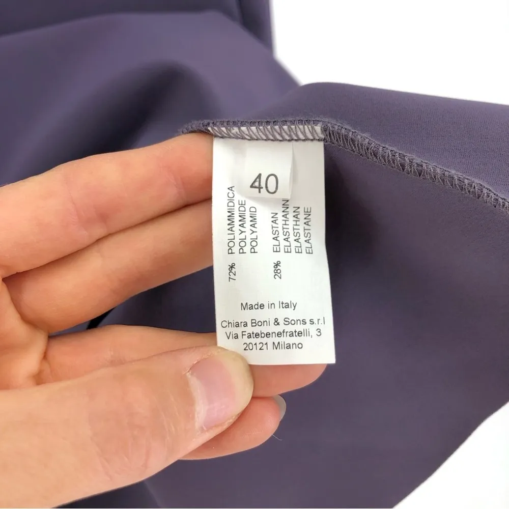 CHIARA BONI La Petite Robe Meve V-Neck Satin Sleeve Mermaid Gown 40 / 4 / S - Image 7