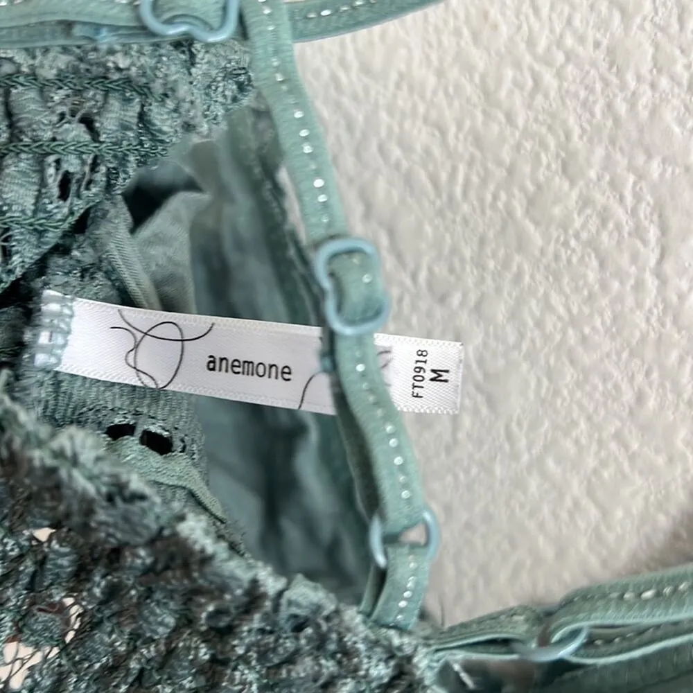 Anemone Crochet Lace Bralette FT0918 Green Medium - Image 5