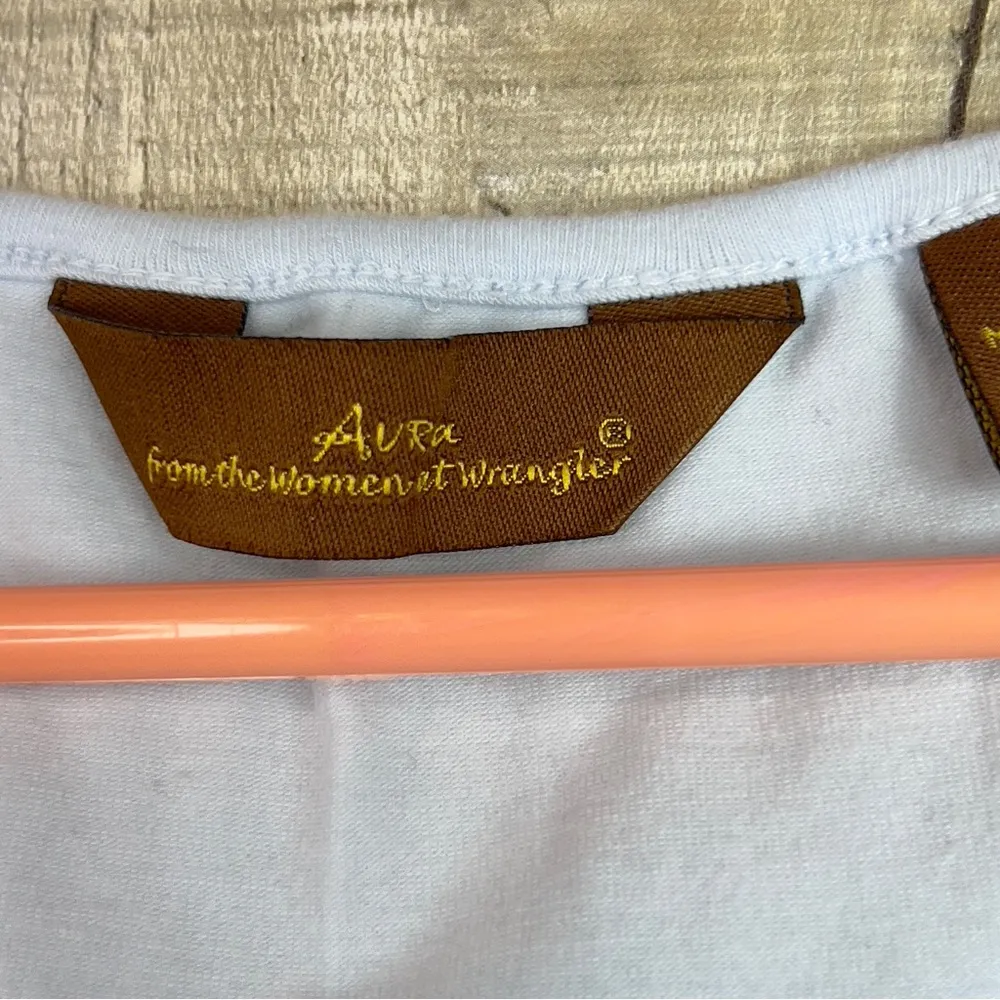 Aura Vintage Small Baby Blue & White Tank Top with Shoulder Ties - Image 8