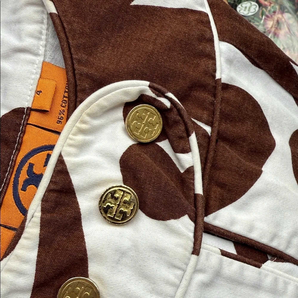 Tory Burch Brown White Floral Shift Dress - Image 7