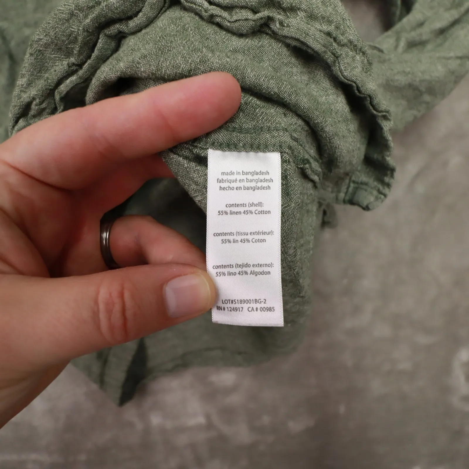 ONIA 100% Linen Hoodie Long Sleeve Shirt Henley Green Women's Medium - Image 6