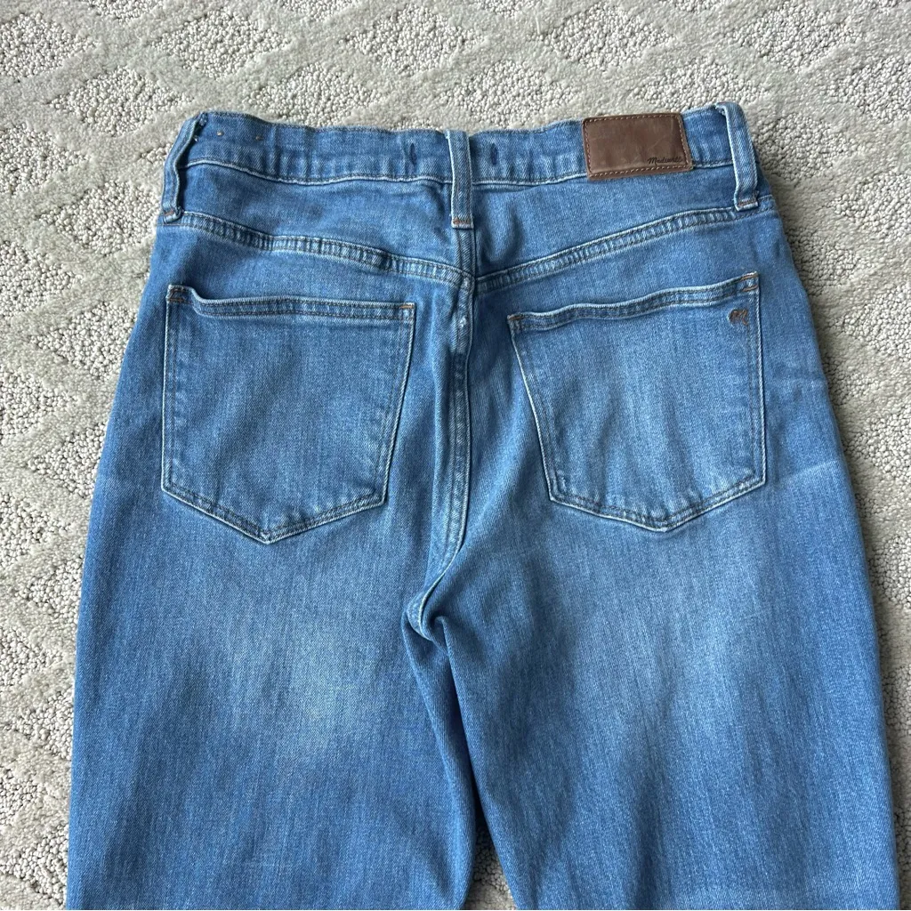 Madewell High Rise Slim Crop Boy Jean Raw Edge Medium Wash Size 26 - Image 9