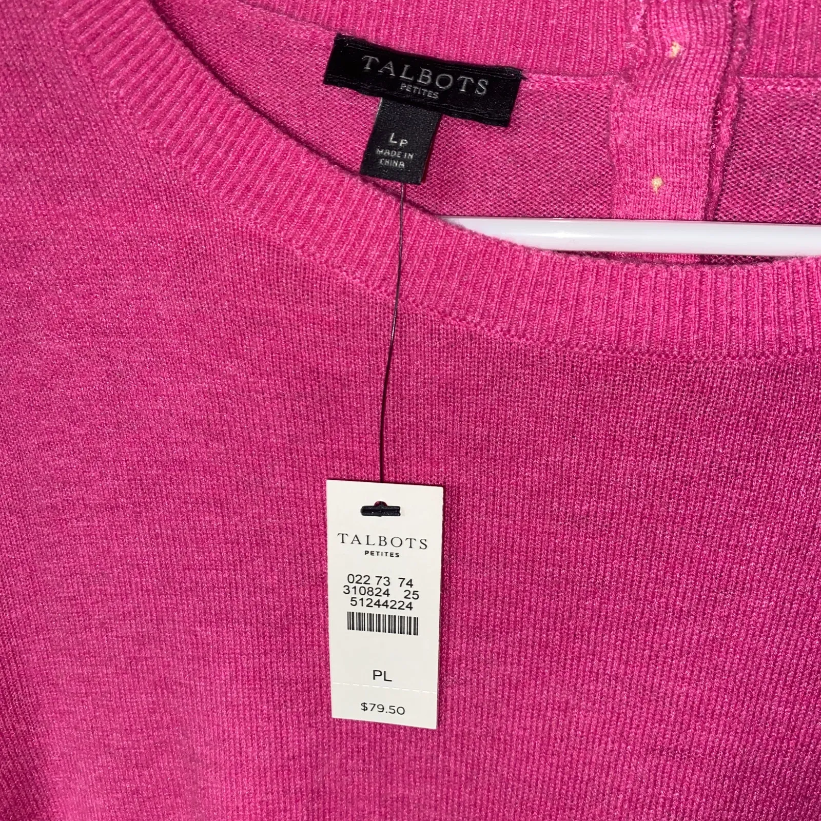 New Talbots Pink Wool Blend Pullover Knit Sweater Women's Size PL Petite Large - Image 4