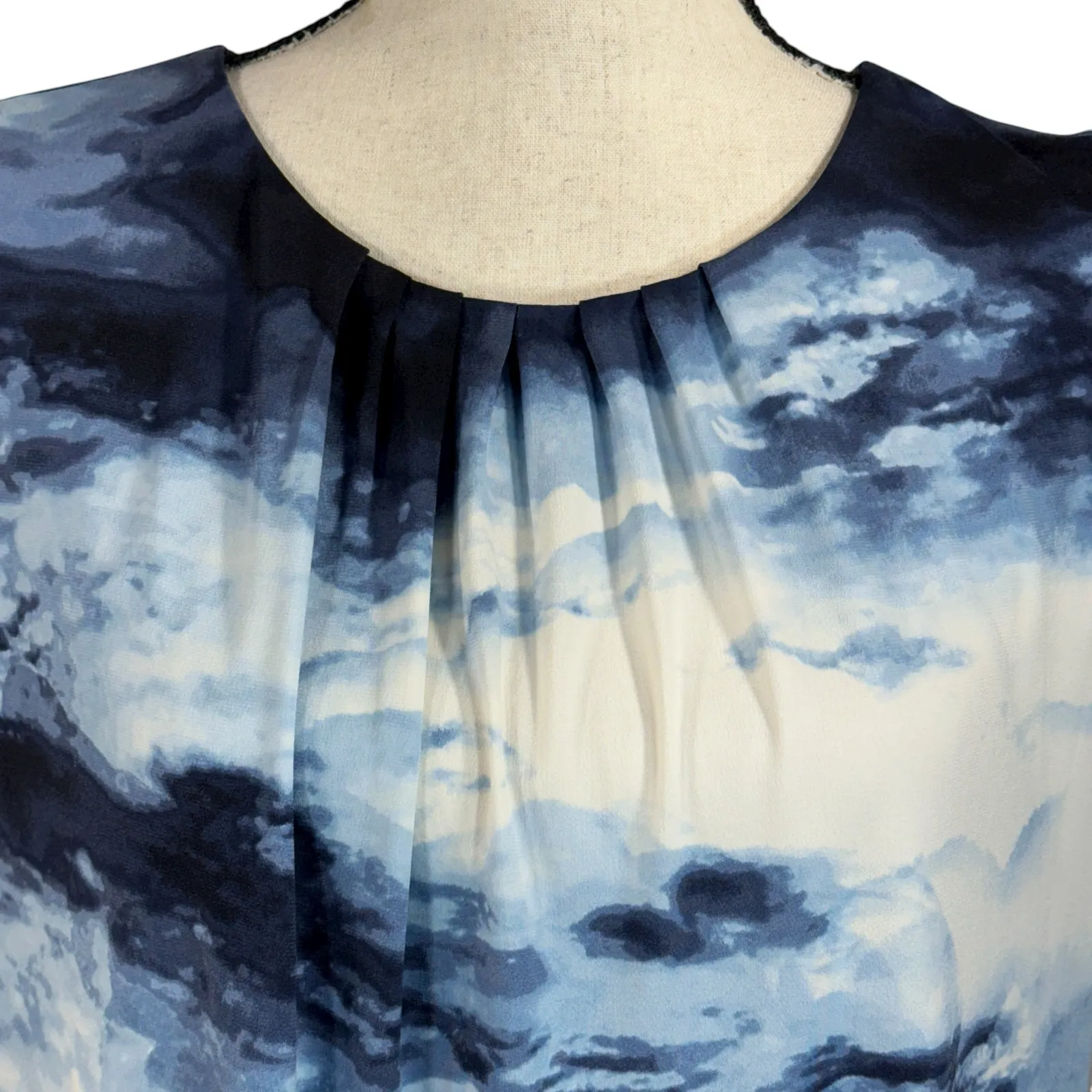 Calvin Klein X-Large Top Sleeveless Stretch Pleated Abstract Keyhole Round Neck - Image 2