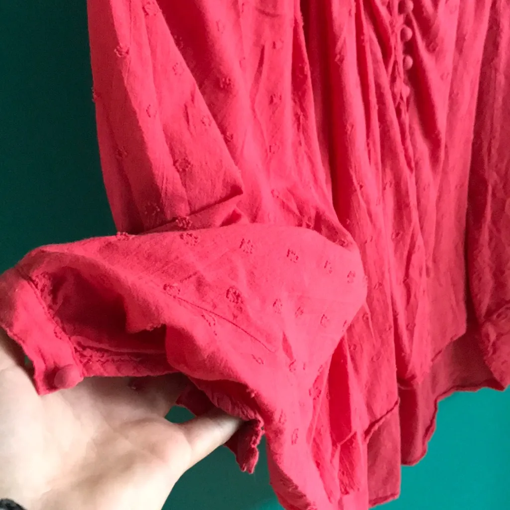 Bobi pink button butterfly sleeve top - Image 3