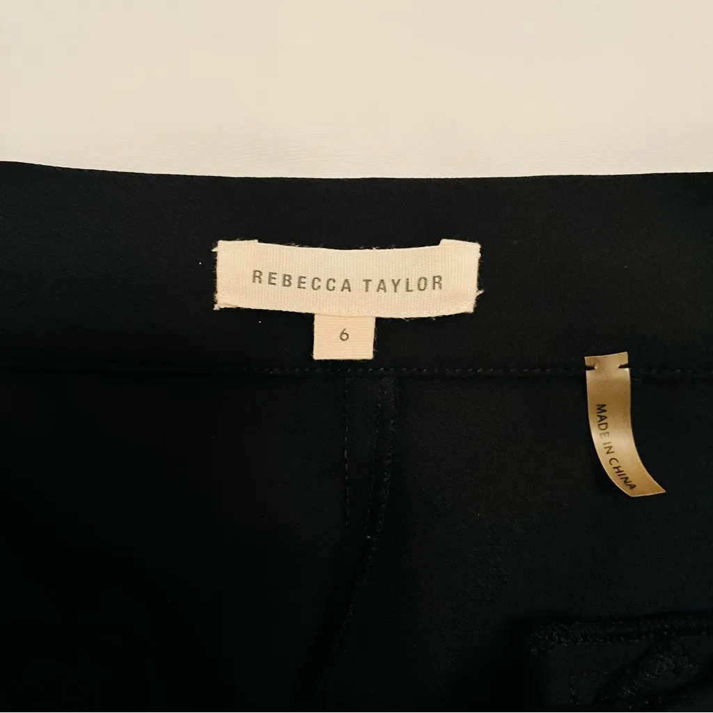 Rebecca Taylor Ava Techy Black Straight Leg Pants size 6 Business Classic - Image 8