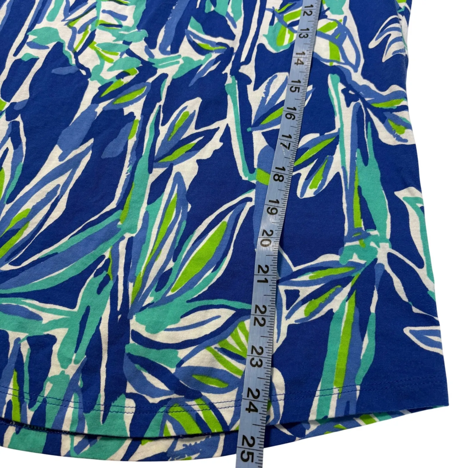 Lilly‎ Pulitzer 3/4 Sleeve Henley Tunic Top Blue Green Tropical Resort Beach XS - Image 6