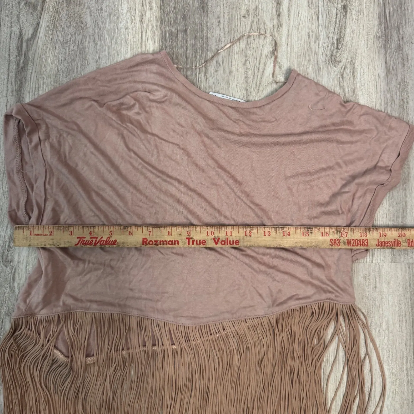 ZARA Pink Beige Fringe Tunic Top Shirt Dress Women Size Small - Image 4