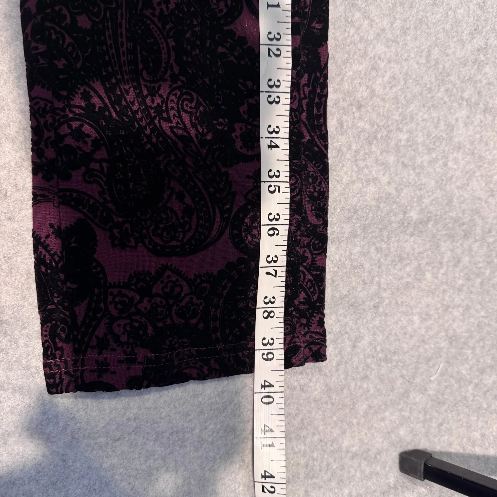 One 5 One Maternity Pants Womens Large Purple Black Velvet Halloween Whimsigoth - Image 15