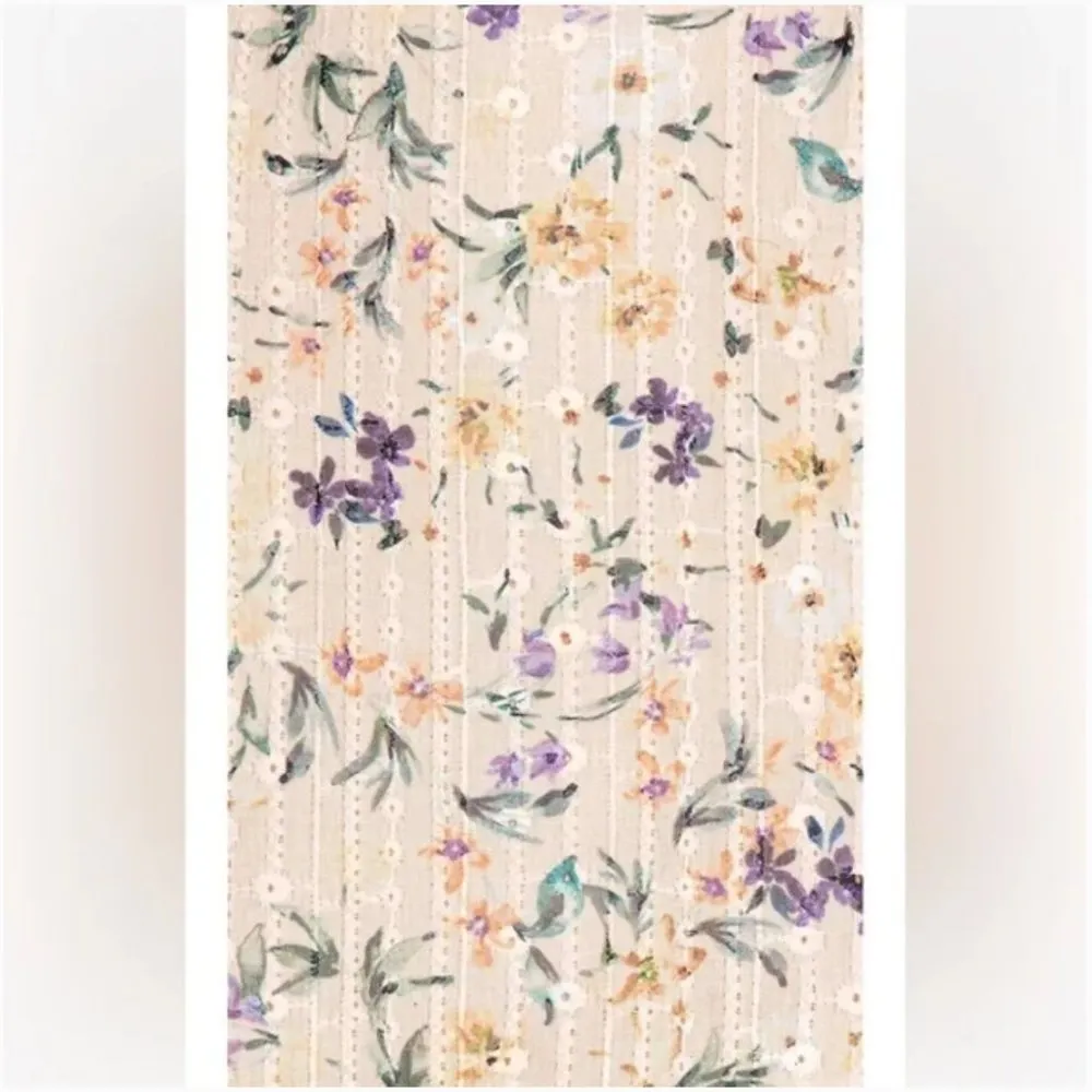 Lovers and Friends Ruffle Eyelet Floral Belted Mini Skirt Peach Pink Size Large - Image 12