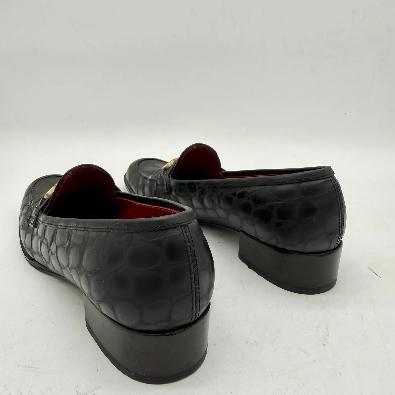 Salvatore Ferragamo Sport Black Horsebit Loafers Women's 7 4A Ultra Narrow - Image 6