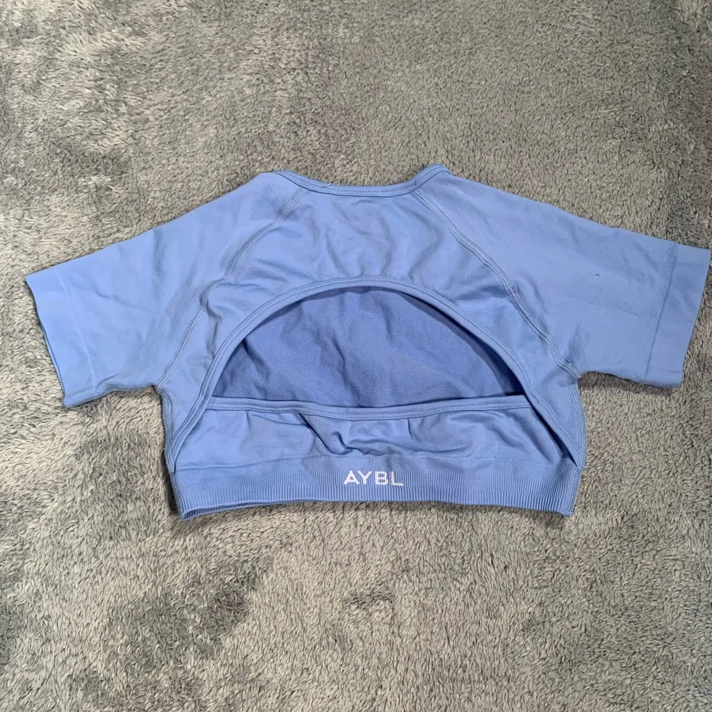 AYBL Light Blue cropped Short Sleeve Tee - Image 4