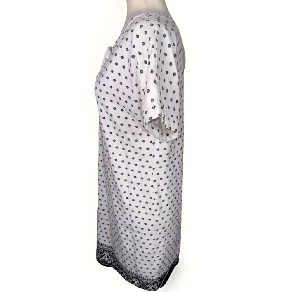 EUC Vineyard Vines LINEN Blend Fan Border Print Tunic Linen Dress Size 4 - Image 3