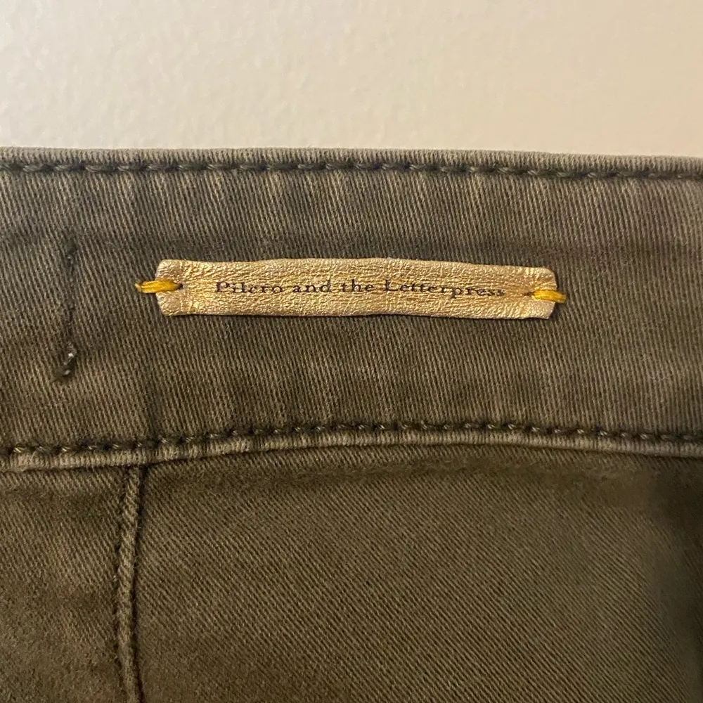 Pilcro and the Letterpress Womens Superscript Pants Green Mid Rise Ankle Zip 28” - Image 3