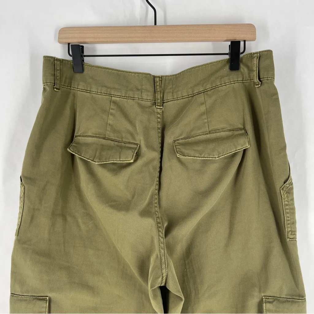 Boden Olive Green Cotton Cropped Cargo Trouser Pants Size 10 - Image 11