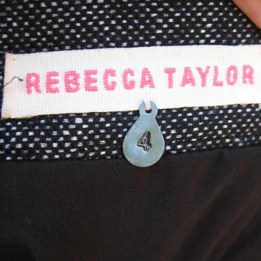 Rebecca Taylor Gray Tweed Linen Wool Pencil Skirt - Image 7