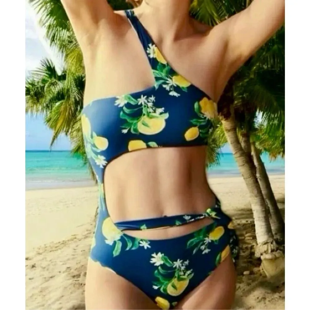 New. WET L.A lemon navy swimsuit. Small. Retails $228 - Image 5