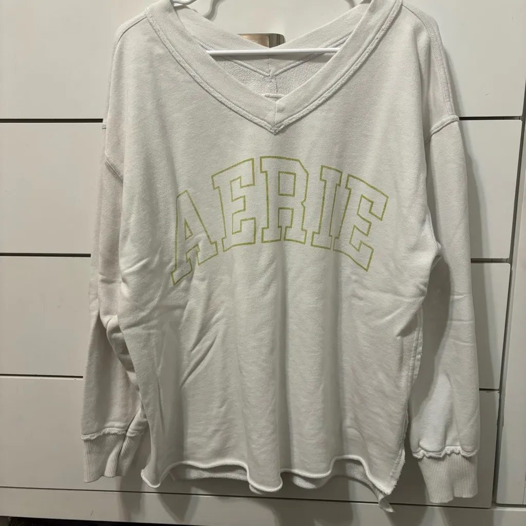 Aerie  Logo V Neck Crewneck - Image 2