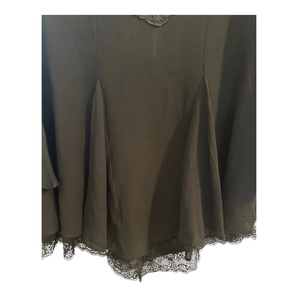 Free People Black Lace Baby Doll Flowy Boho Blouse /// Size XS - Image 6