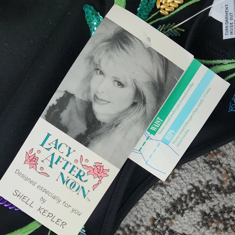 Vintage Lacy Afternoon by Shell Kepler Beaded Embroidered Two Piece Set … Black Size L - Image 4