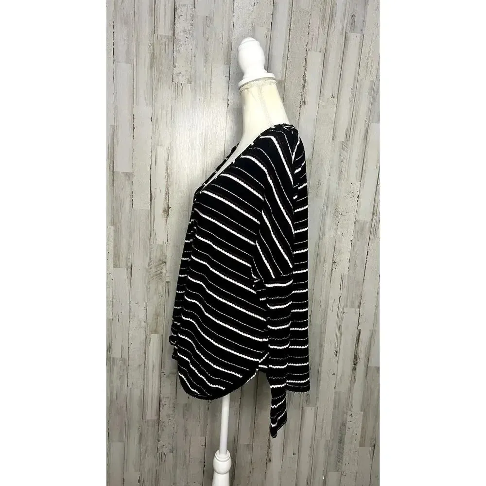 Out From Under Women's Size Medium Black Striped Buttoned Cardigan Sweater‎ - Image 4