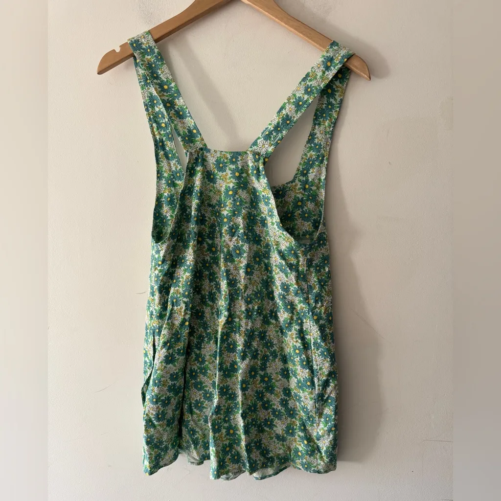 Urban Outfitters Green Pocket Full Posey Floral Playsuit Romper Overalls - Image 8