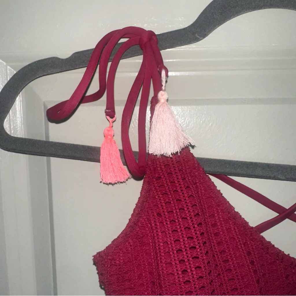 Target One Piece Knit Swimsuit with Tassles - Image 3