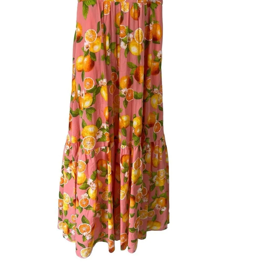 TALBOTS TIERED MAXI DRESS - LEMONS AND ORANGES - Image 4