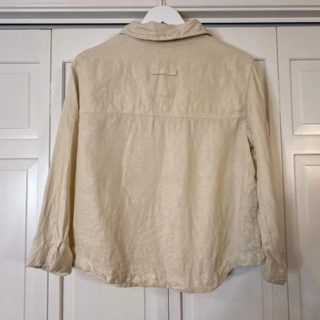 Joie 100% linen off white shacket glazer size M - Image 7