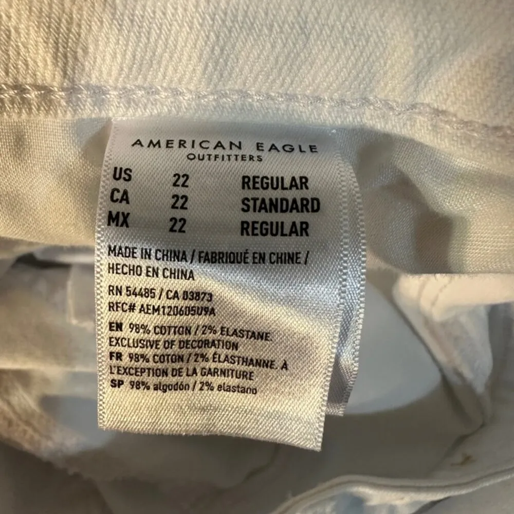 American Eagle Jeans Cream White Size 22 Regular Inseam 28 inches Mom Jean - Image 13