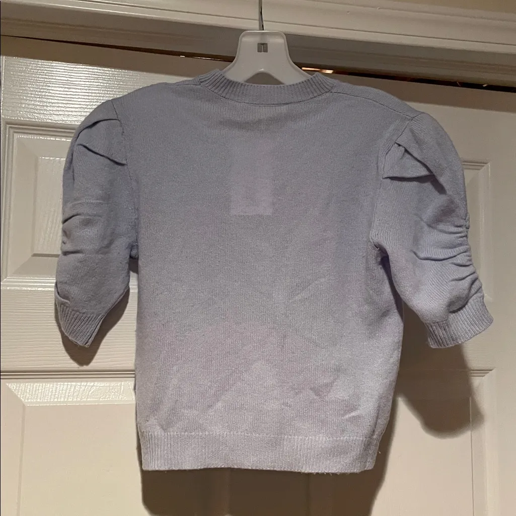 Frame Baby Blue Cropped Cashmere Sweater - Image 2