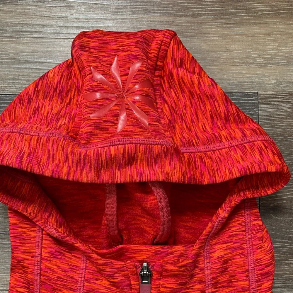 Athleta  Red/Orange Hooded Zip Front Athletic Jacket XS - Image 2