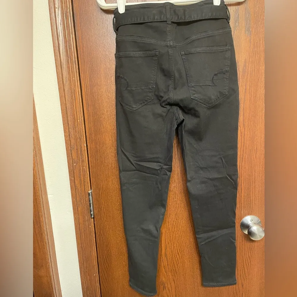 Highest rise black Jegging size 6 with bow belt - Image 2