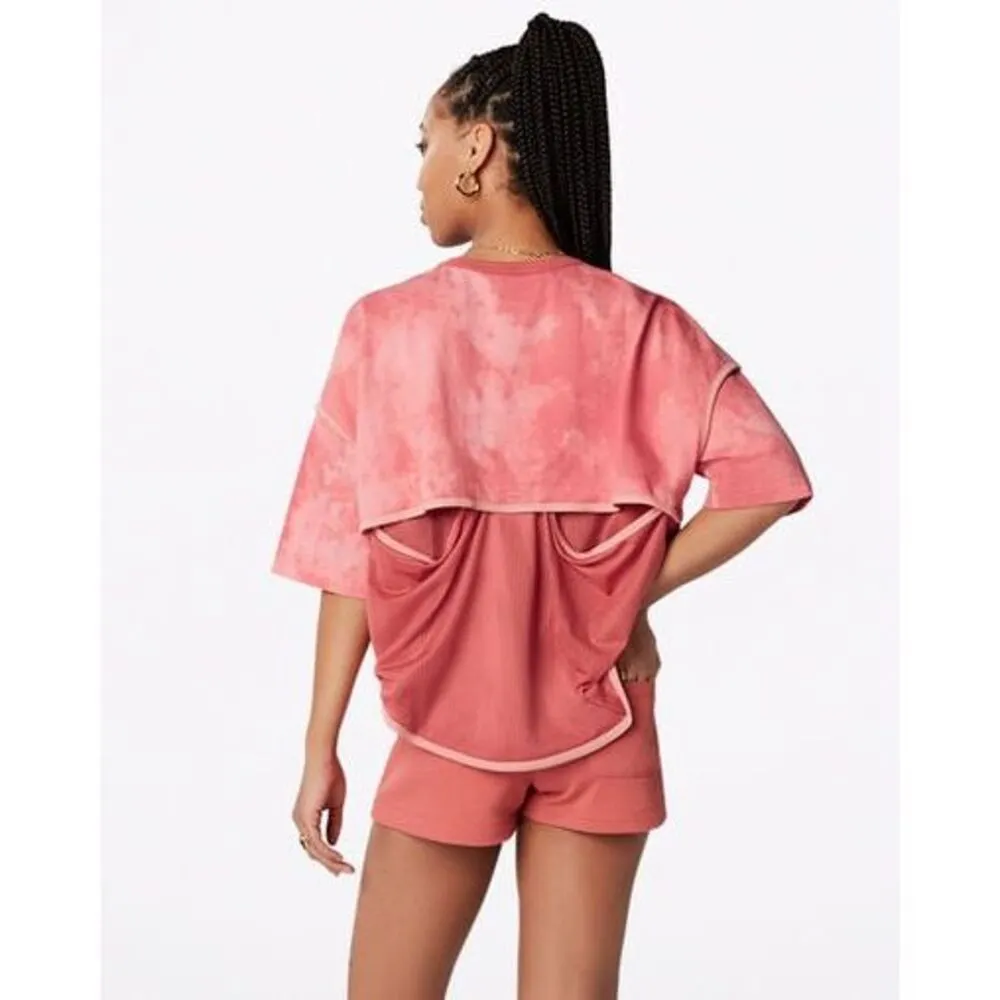 Converse Vented Mesh Top Size Small Coral Pink Tie Dye Logo - Image 2