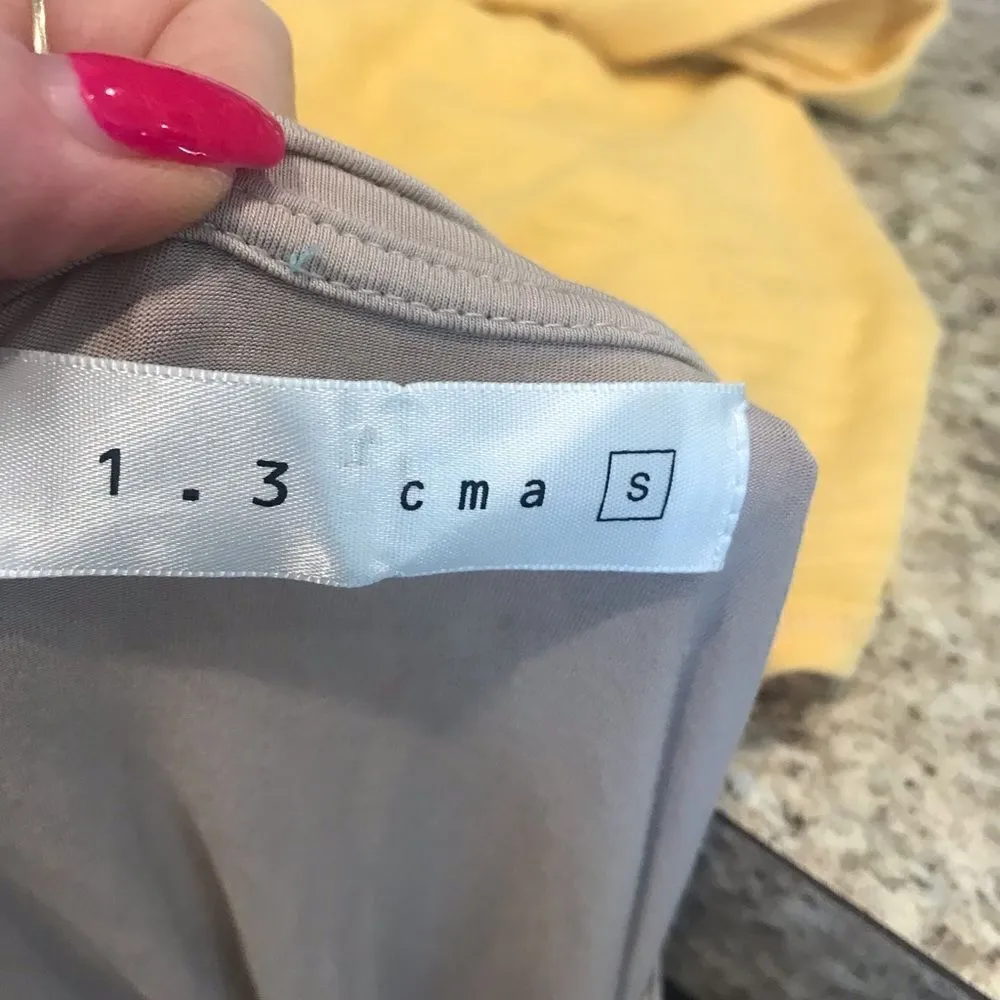 CMA Beige Blouse Silver Trim Small Tan - Image 11