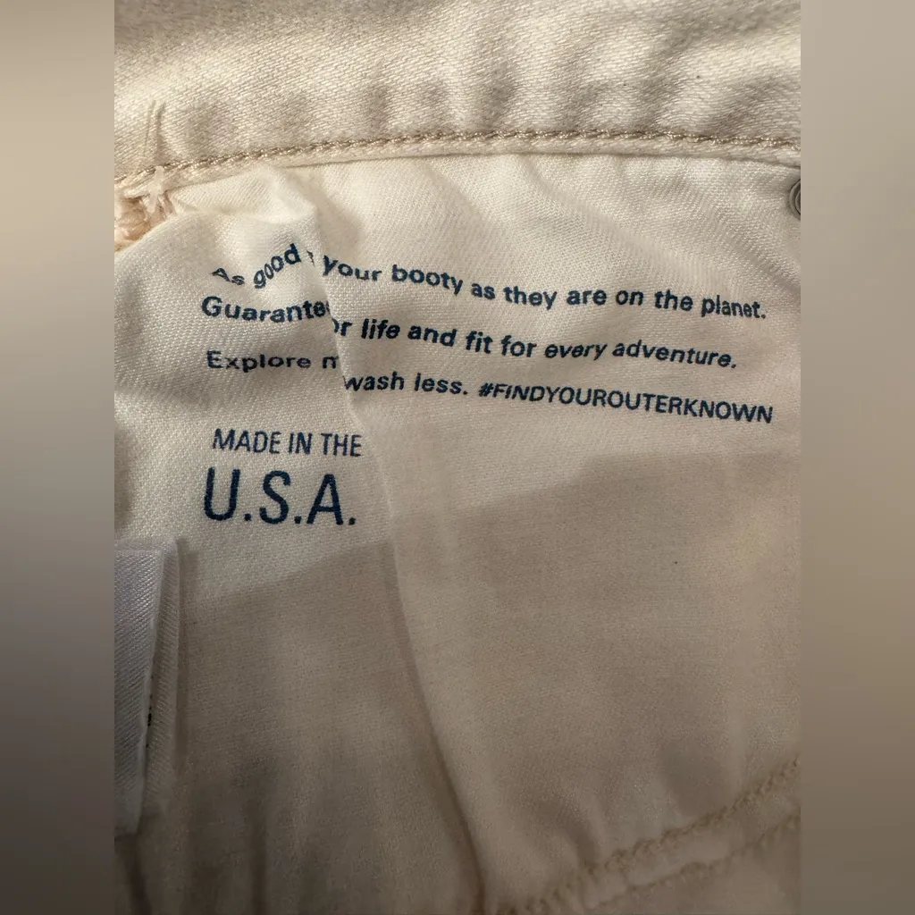 Outerknown Fillmore Boyfriend S.E.A. Women Off White Denim Shorts Size 28 - Image 8