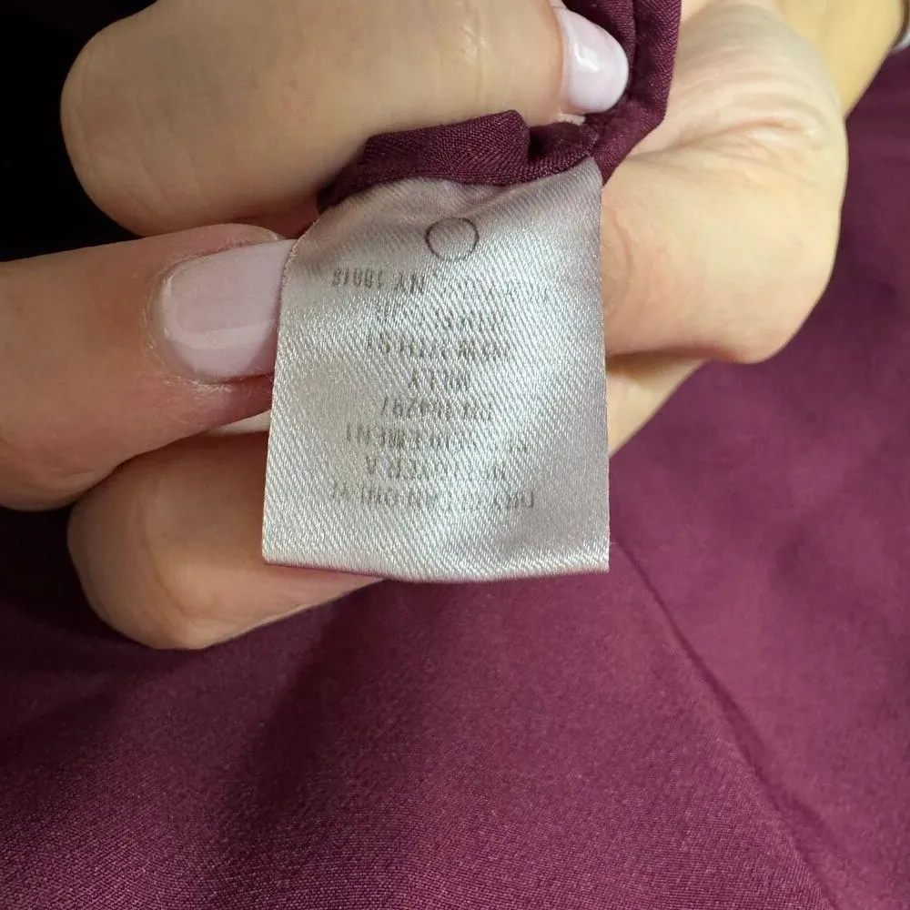 Milly Cady Burgundy Wine Red Bell Statement Sleeve Mini Dress L/S Size 6 Small - Image 7