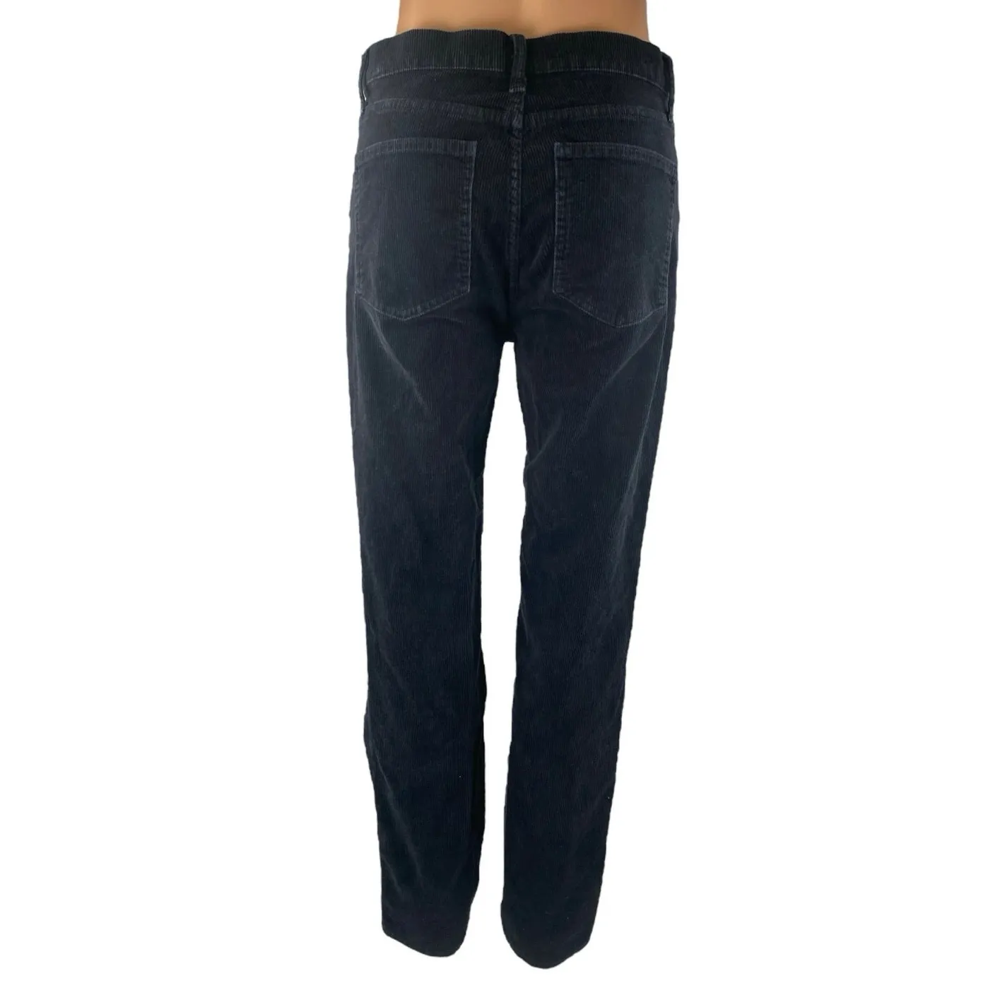Uniqlo Women's Black Corduroy High Waisted Straight Leg Denim Jeans Pants Sz 27 - Image 3