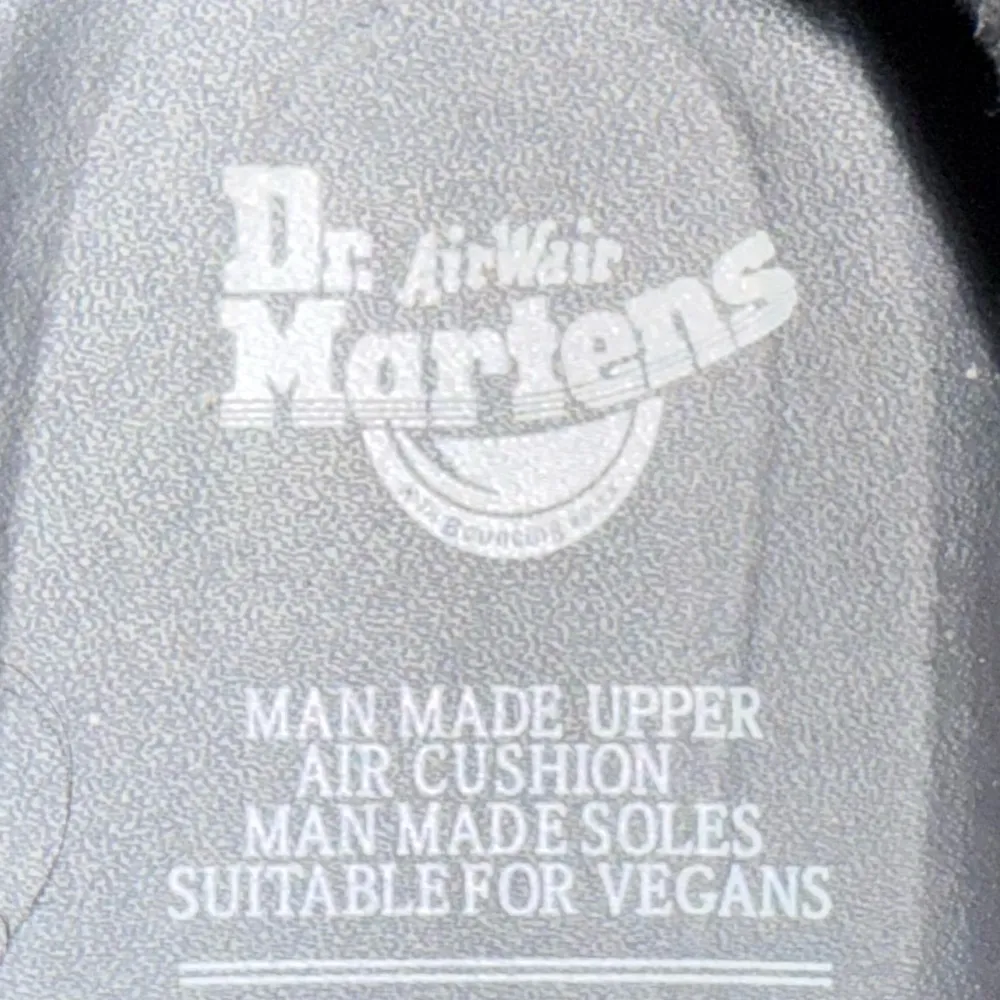 Dr Martens Docs 14045 Black Vegan Leather Combat Boots Rainbow Beaded Laces 8 - Image 6