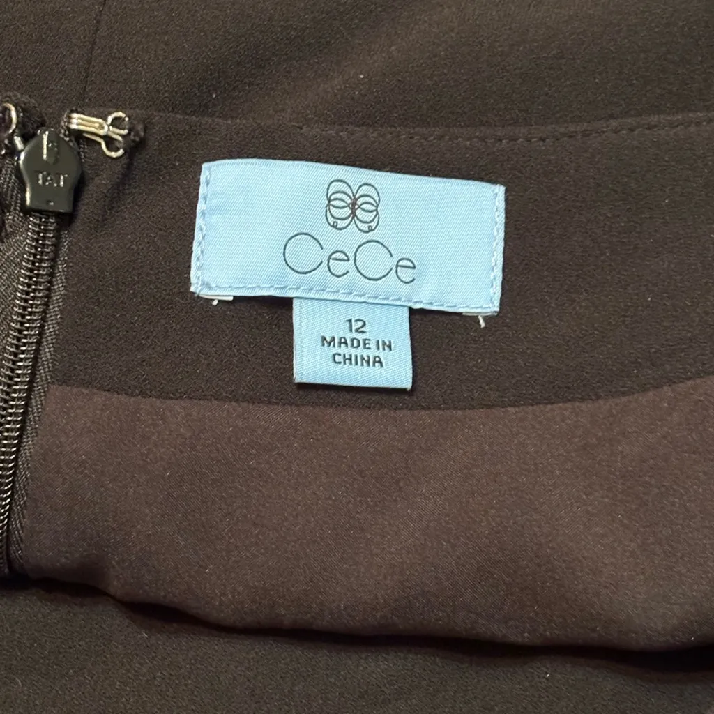 CeCe Classic Black Pleated Skirt size 12 NWT - Image 3